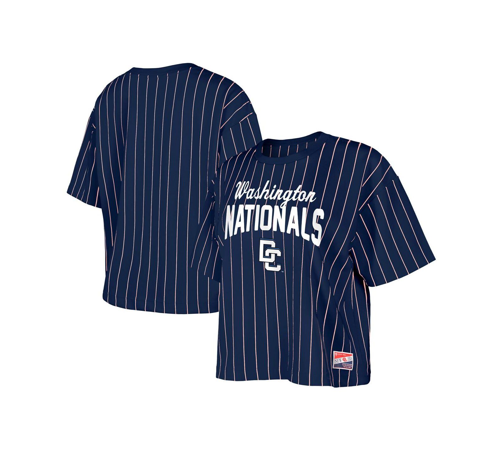 Женская футболка New Era Navy Washington Nationals 2025 City Connect Pinstripe