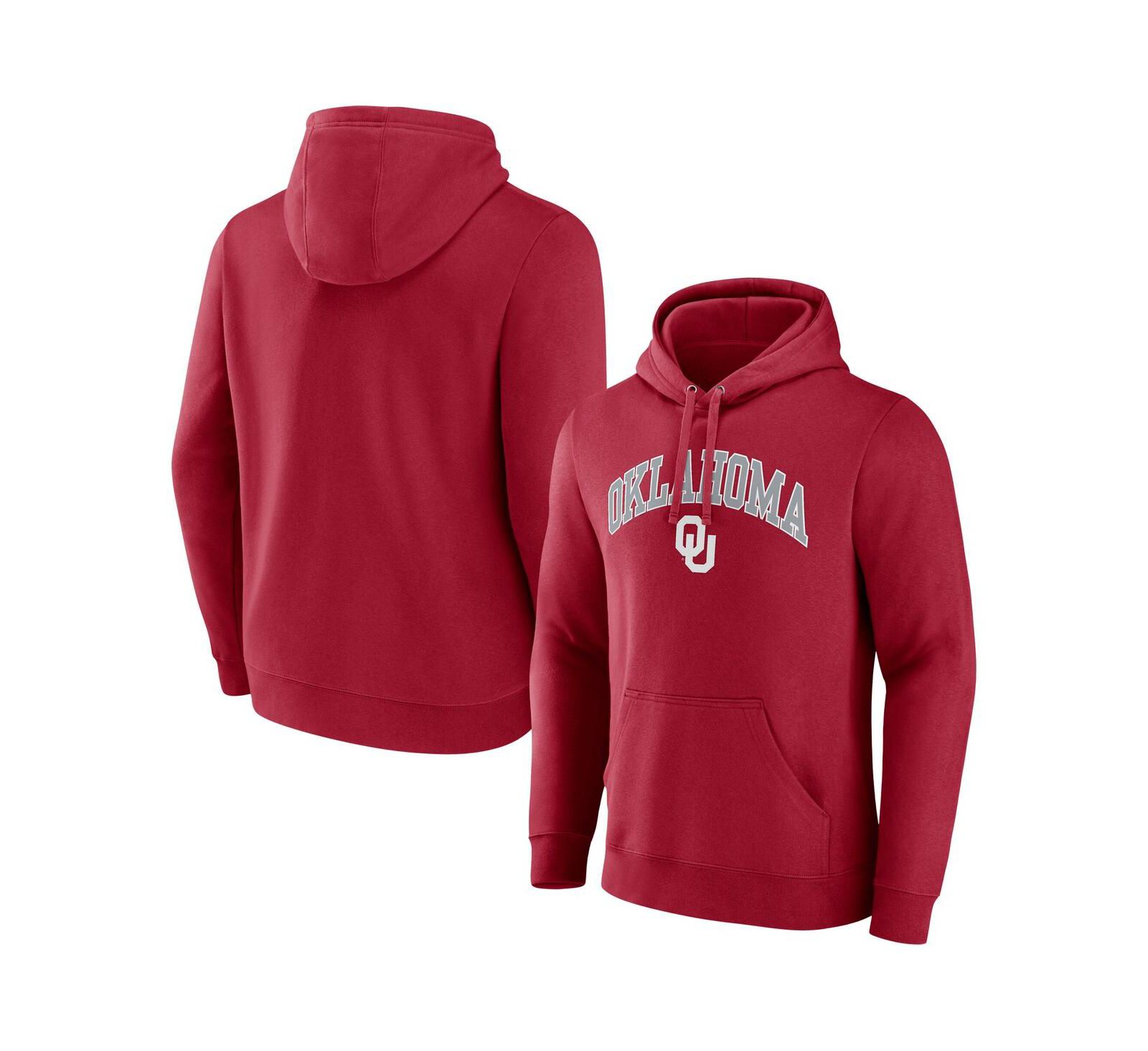 Fanatics Мужской Crimson Oklahoma Sooners Arched Logo Pullover Hoodie Sweatshirt