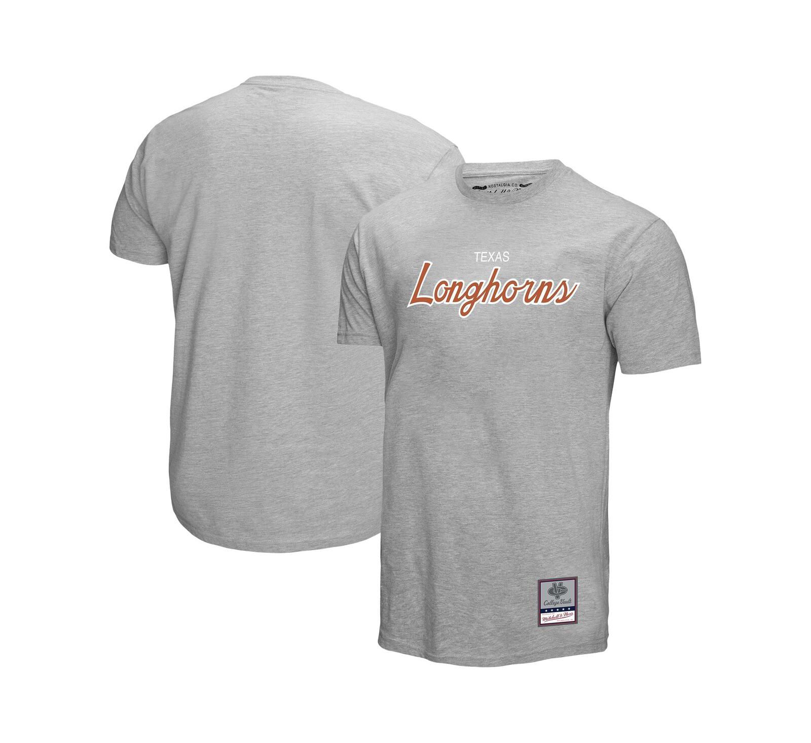 Мужская футболка Mitchell & Ness Texas Longhorns Elite Script серого цвета