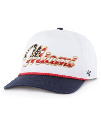 '47 Brand Men's White Miami Dolphins Patriotic Overhand Hitch Adjustable Hat