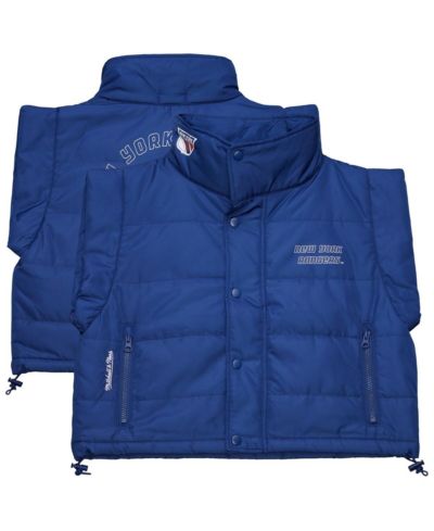 Женский укороченный жилет Mitchell & Ness New York Rangers синего цвета на молнии