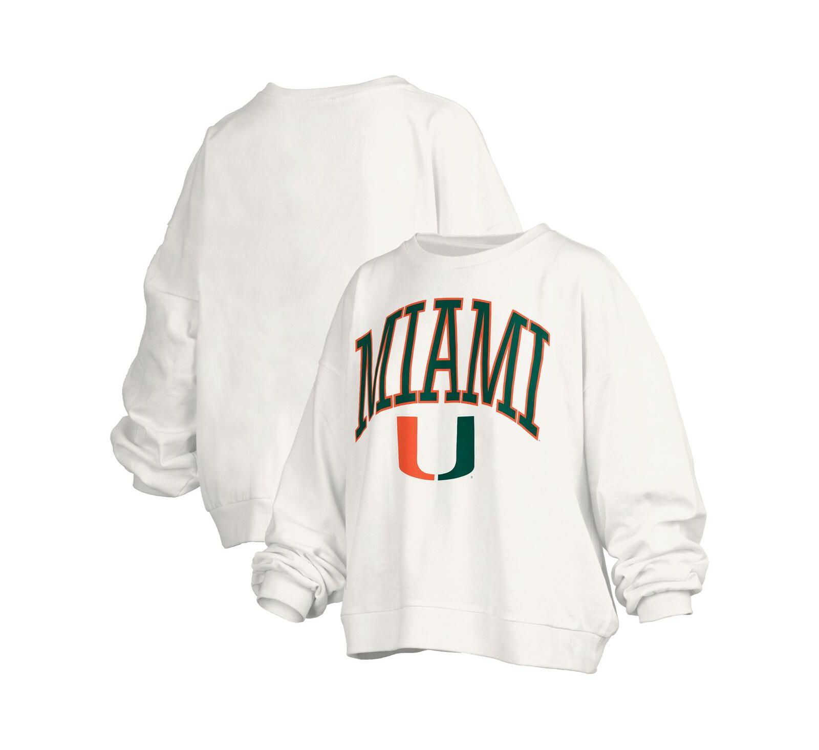Женский оверсайз свитшот Pressbox Miami Hurricanes Janise Arch, белый
