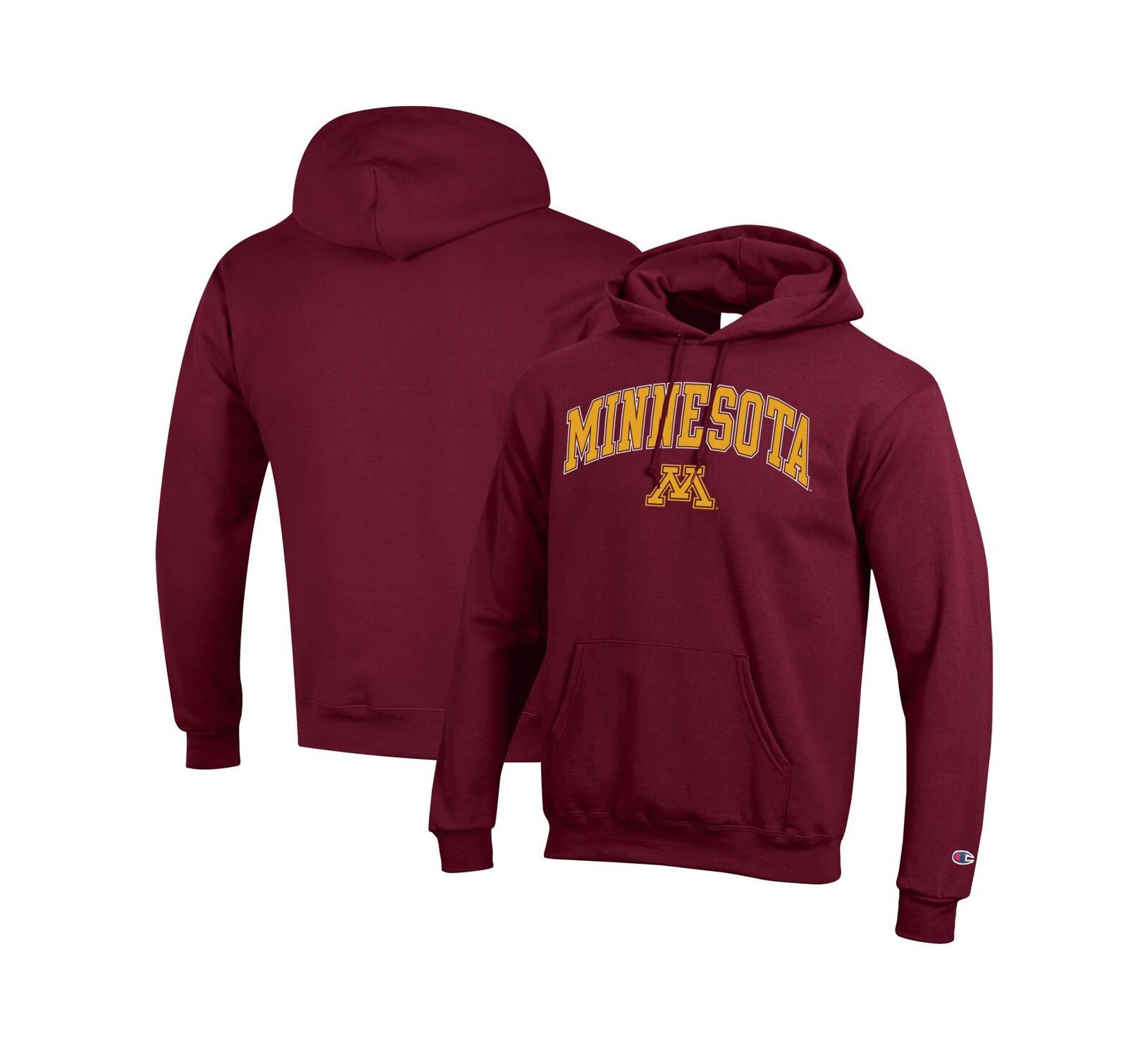 Champion Мужской флисовый свитшот с логотипом Minnesota Golden Gophers, бордовый