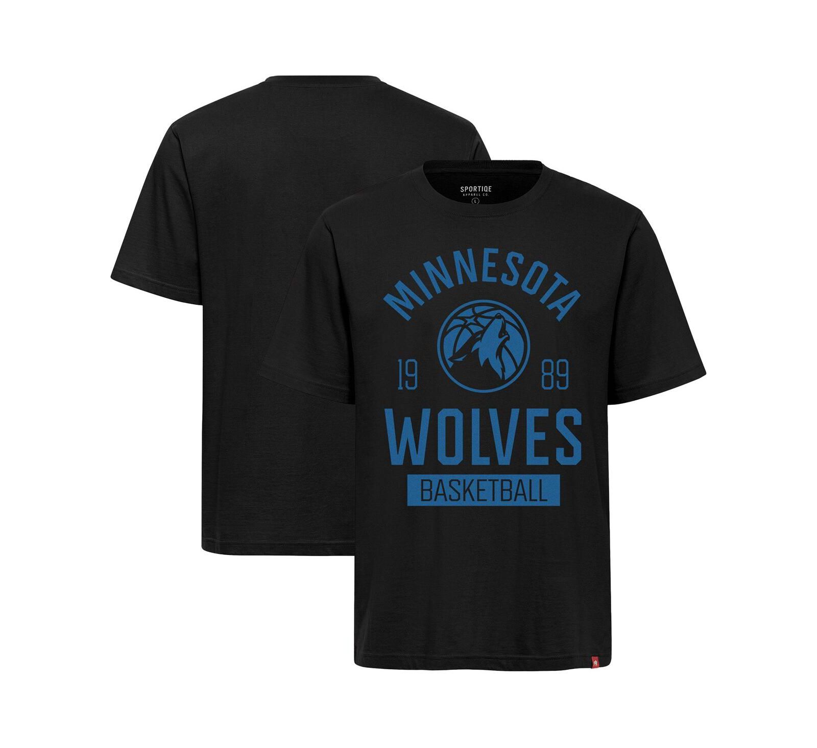 Sportiqe Мужская и женская футболка Sportiqe Minnesota Timberwolves Duke Premium Black