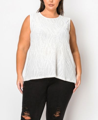 Женский топ COIN 1804 Plus Size Spiral Wave Texture Strappy Back