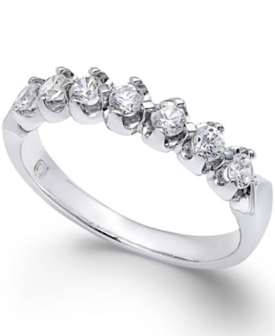 Серьга с бриллиантом Scalloped (1/2 ct. t.w.) в белом золоте 14k