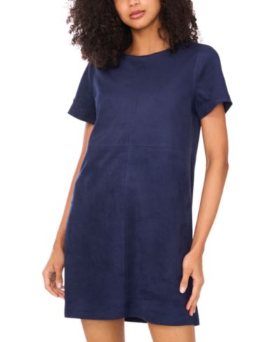 Vince Camuto Women's Faux-Suede Seamed-Panel Shift Mini Dress