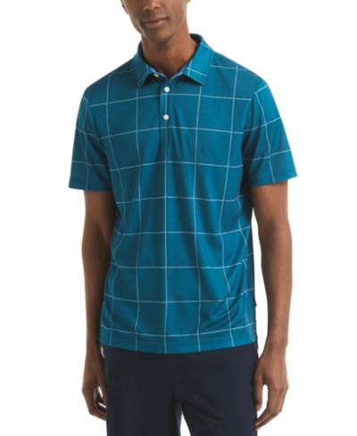 Nautica Men's Short Sleeve Windowpane Golf Polo Shirt
