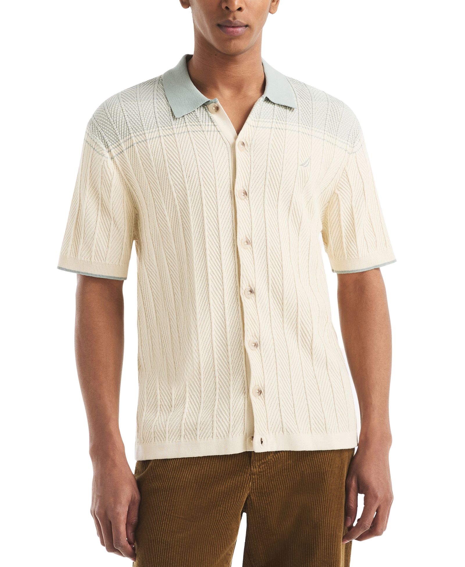 Мужской джемпер Nautica Short Sleeve Button-Front