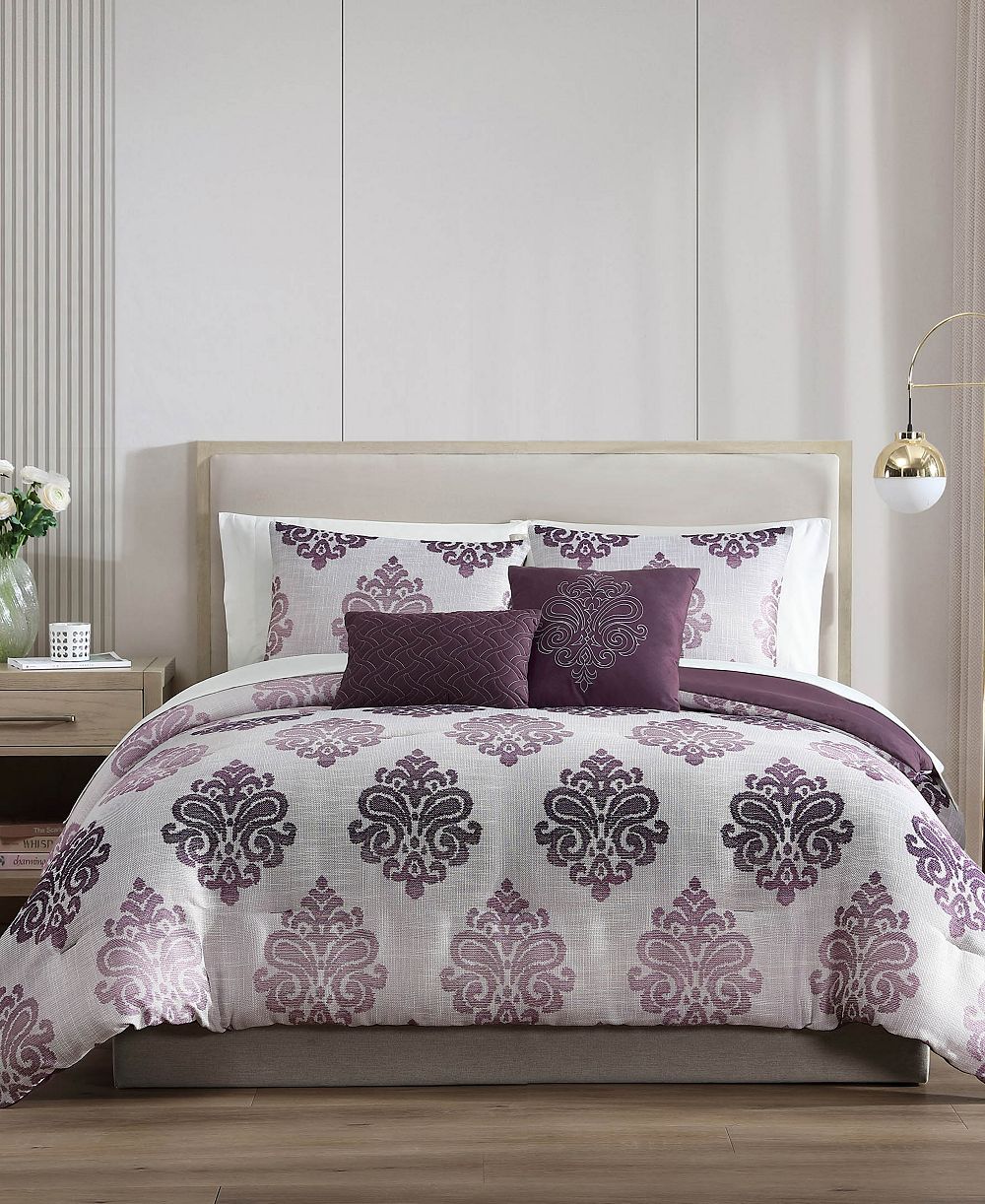 Macy's Morado Damask 9-Pc. Comforter Set, Queen