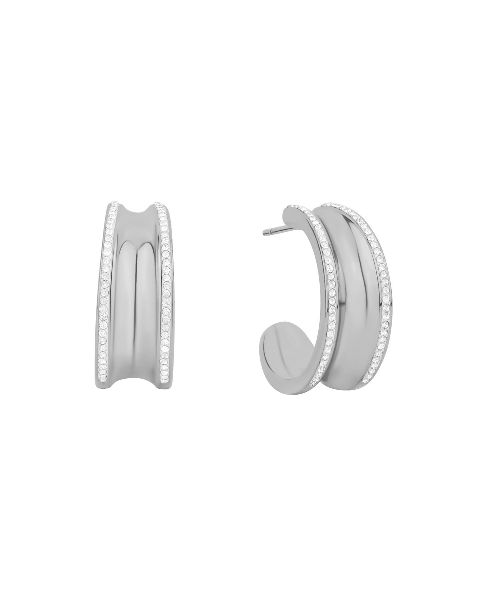 And Now THis Crystal Stones Hoop Earrings
