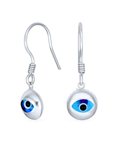Серьги-подвески Bling Jewelry Spiritual Protection Blue Evil Eye Drop Sterling Silver Fish Hook