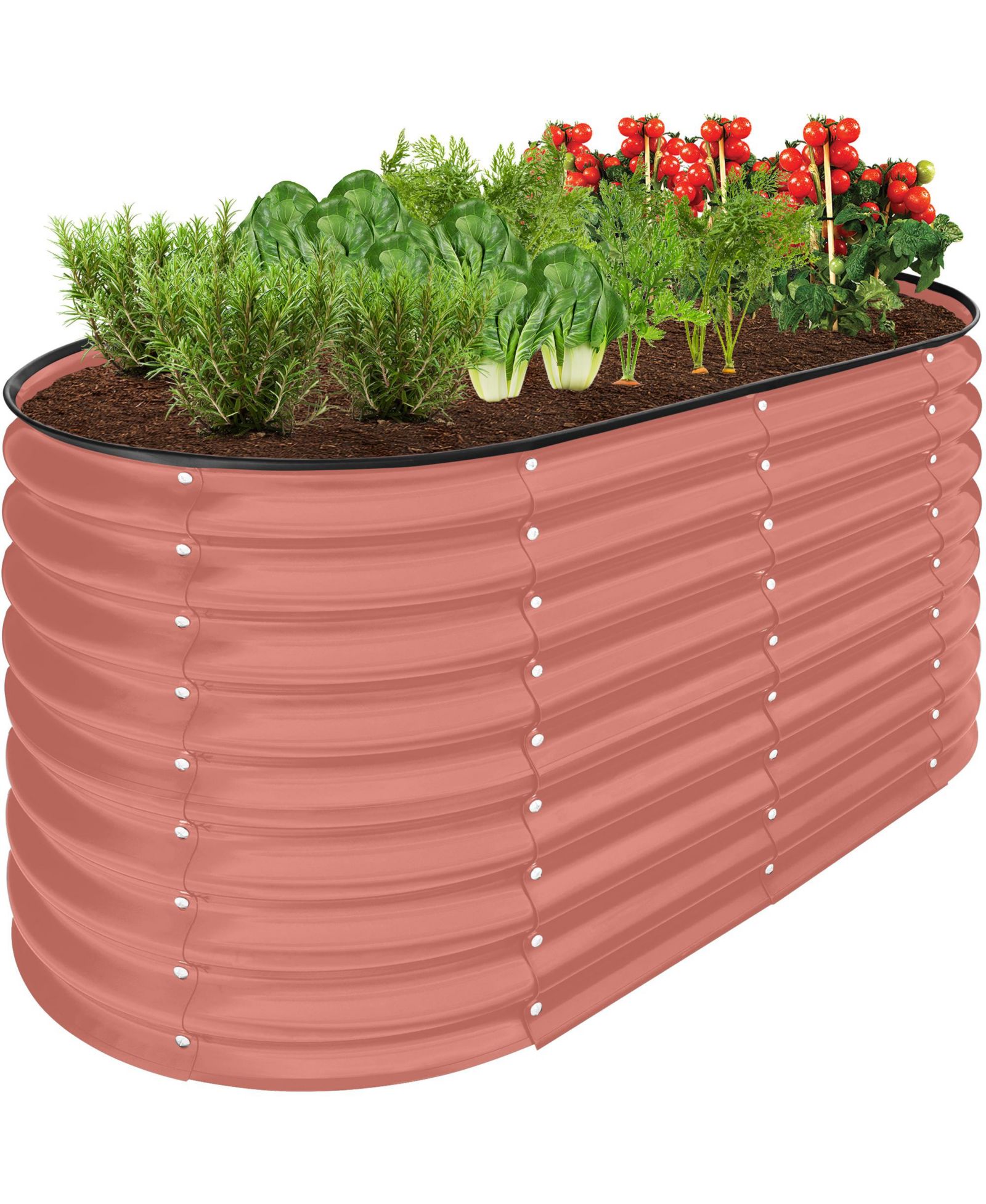 Best Choice Products 4' x 2' x 2' Raised Metal Oval Garden Bed Planter Box for Vegetables and Flowers