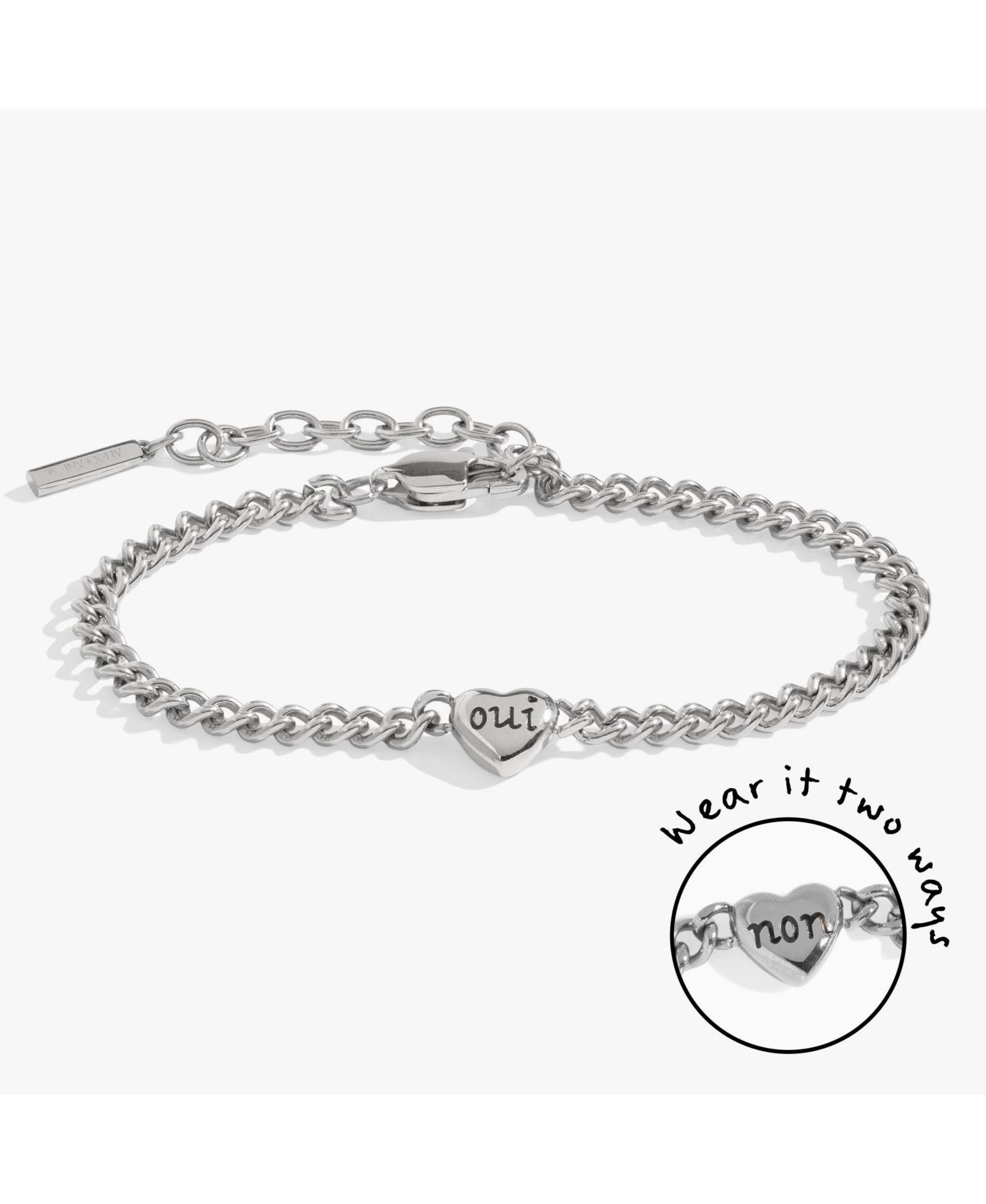 Браслет Alex and Ani Oui Non Heart Inline
