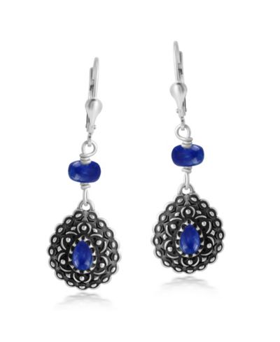 Серьги American West Jewelry из стерлингового серебра с лазуритом в форме груши