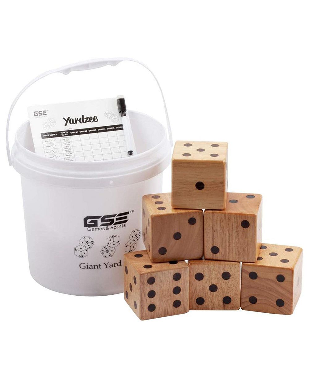 Набор гигантских садовых костей GSE Games & Sports Expert 3.5-Inch Premium Oak с ведром и карточками