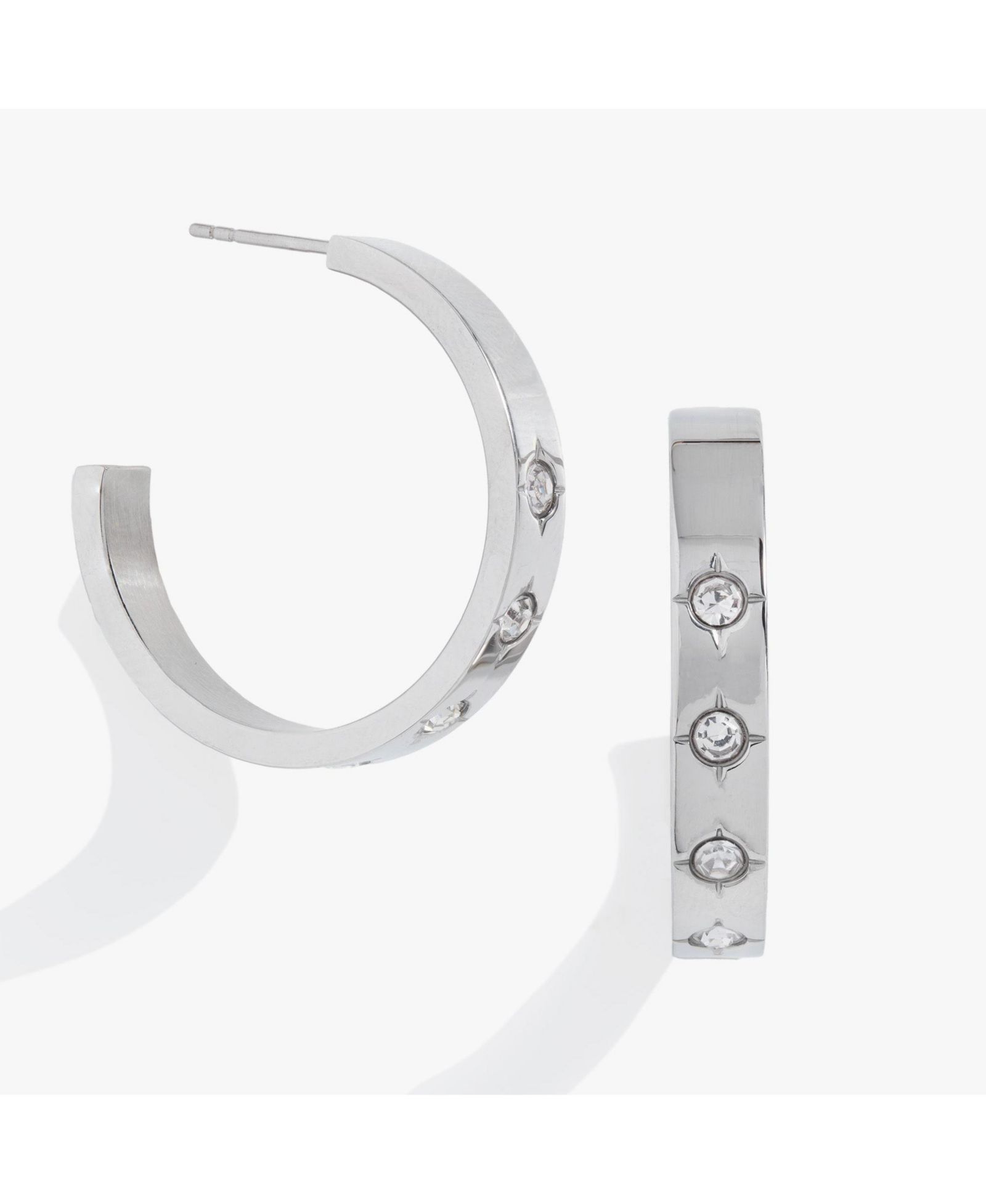 Alex and Ani серьги Crystal Accent Hoop