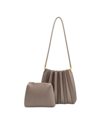 Melie Bianco Carrie Pleated Small Shoulder Bag