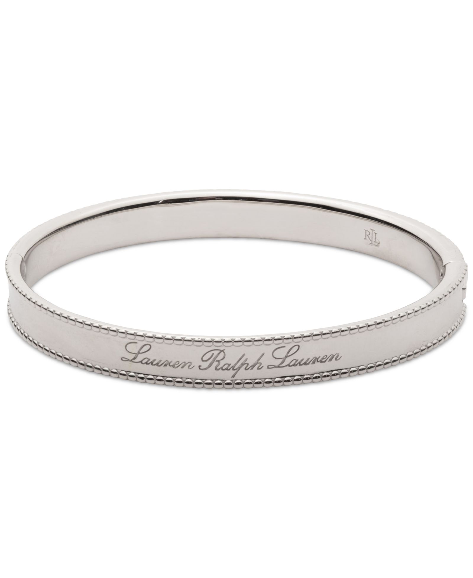 Lauren Ralph Lauren Sterling Silver Logo Script Bangle Bracelet
