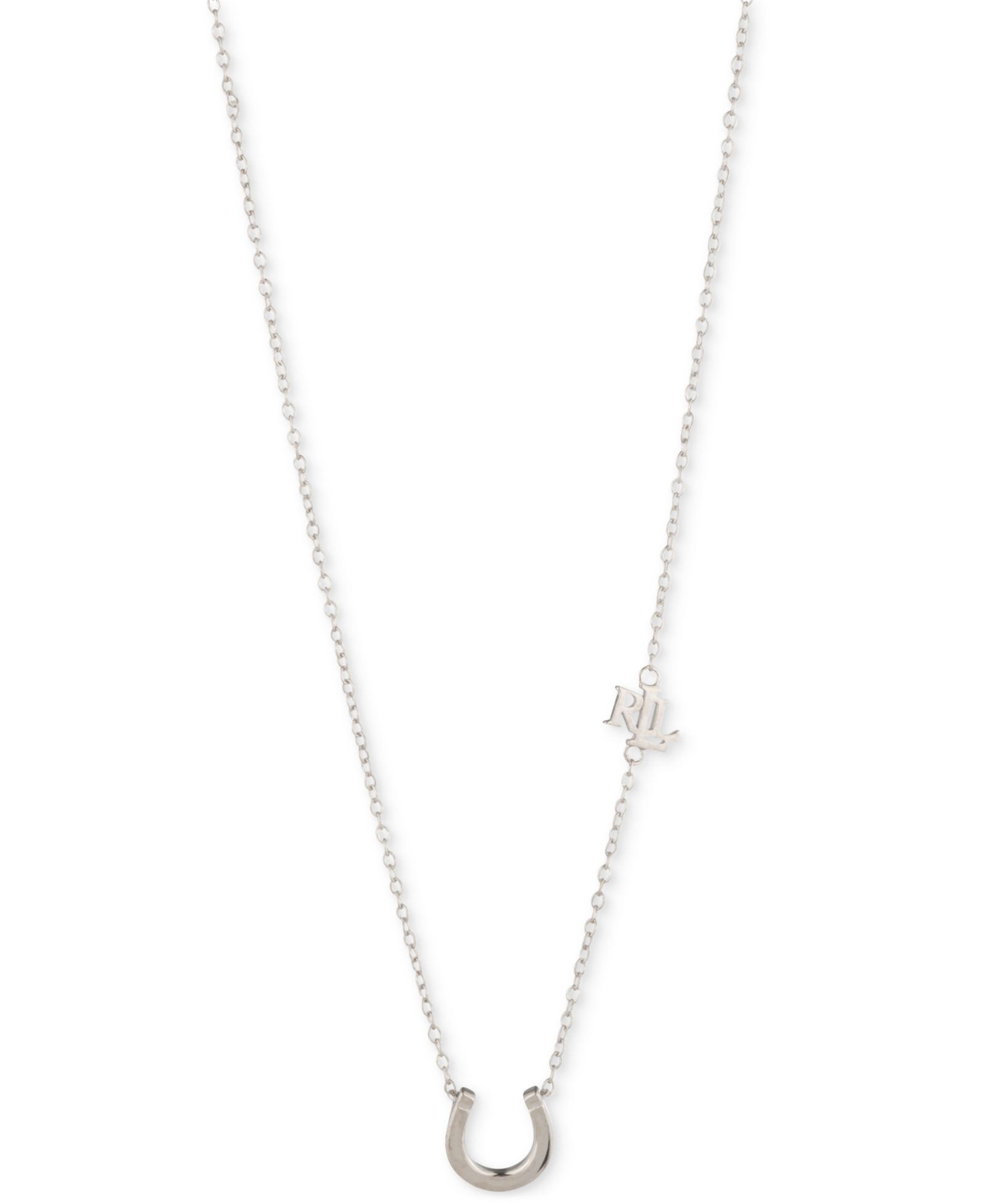 Подвеска Lauren Ralph Lauren Sterling Silver Horseshoe Pendant Necklace, 16" + 3" extender