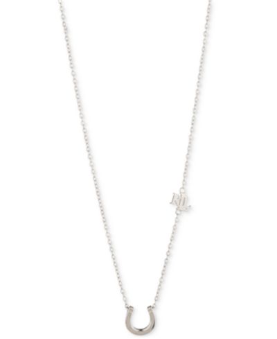 Подвеска Lauren Ralph Lauren Sterling Silver Horseshoe Pendant Necklace, 16" + 3" extender