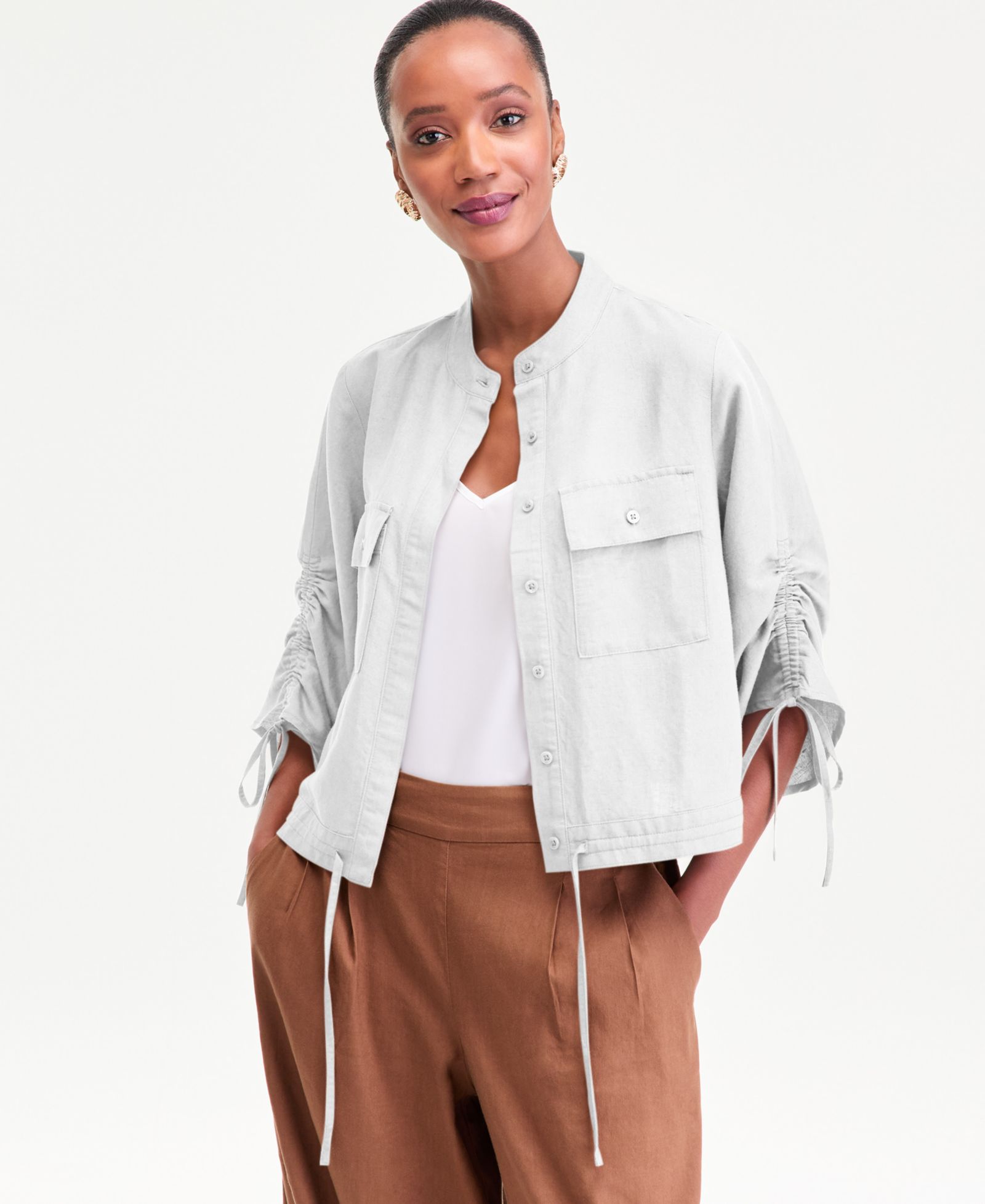 I.N.C. International Concepts Women's 3/4-Sleeve Button-Front Blouse, Macy's Exclusive