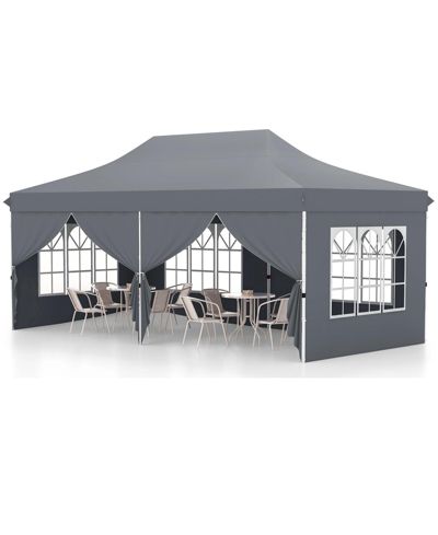 Mecale Pop up Canopy 10 x 20 Feet с 6 боковыми окнами и сумкой для переноски