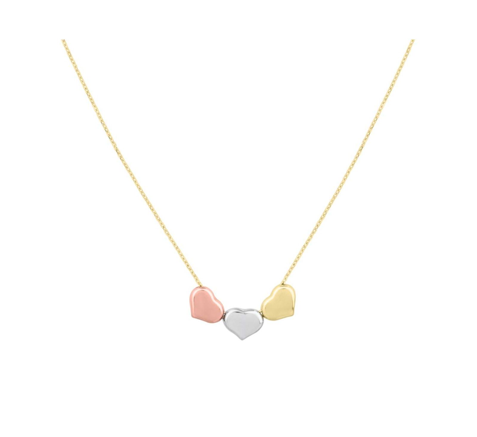 The Lovery ожерелье Tricolor Triple Heart