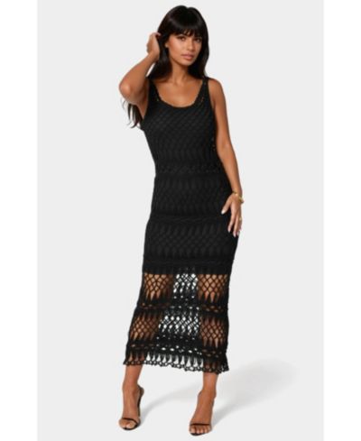 Bebe Women's Geo Crochet Tank Maxi