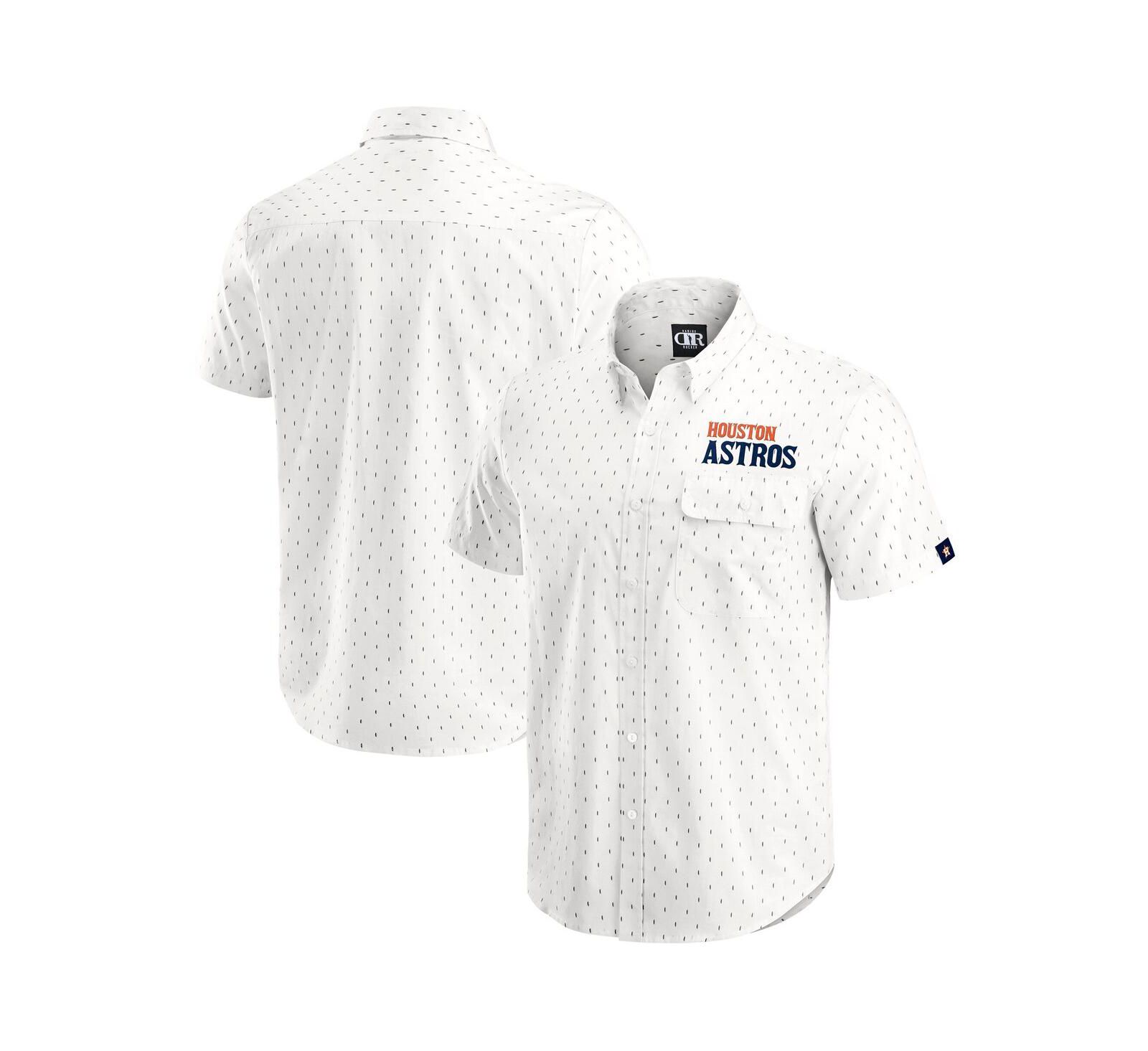 Darius Rucker Collection by Fanatics Men's Cream Houston Astros Printed Button-Down Shirt
