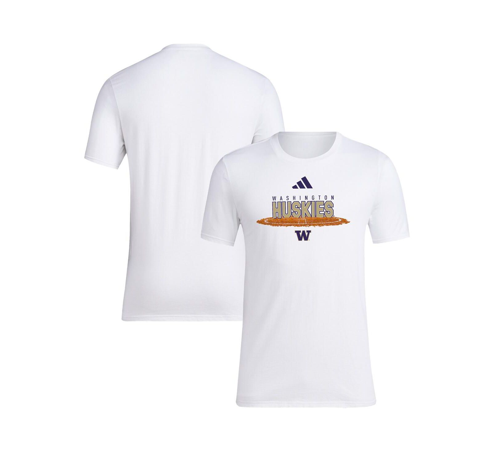 Adidas Men's White Washington Huskies Softball Pitcher's Circle T-Shirt