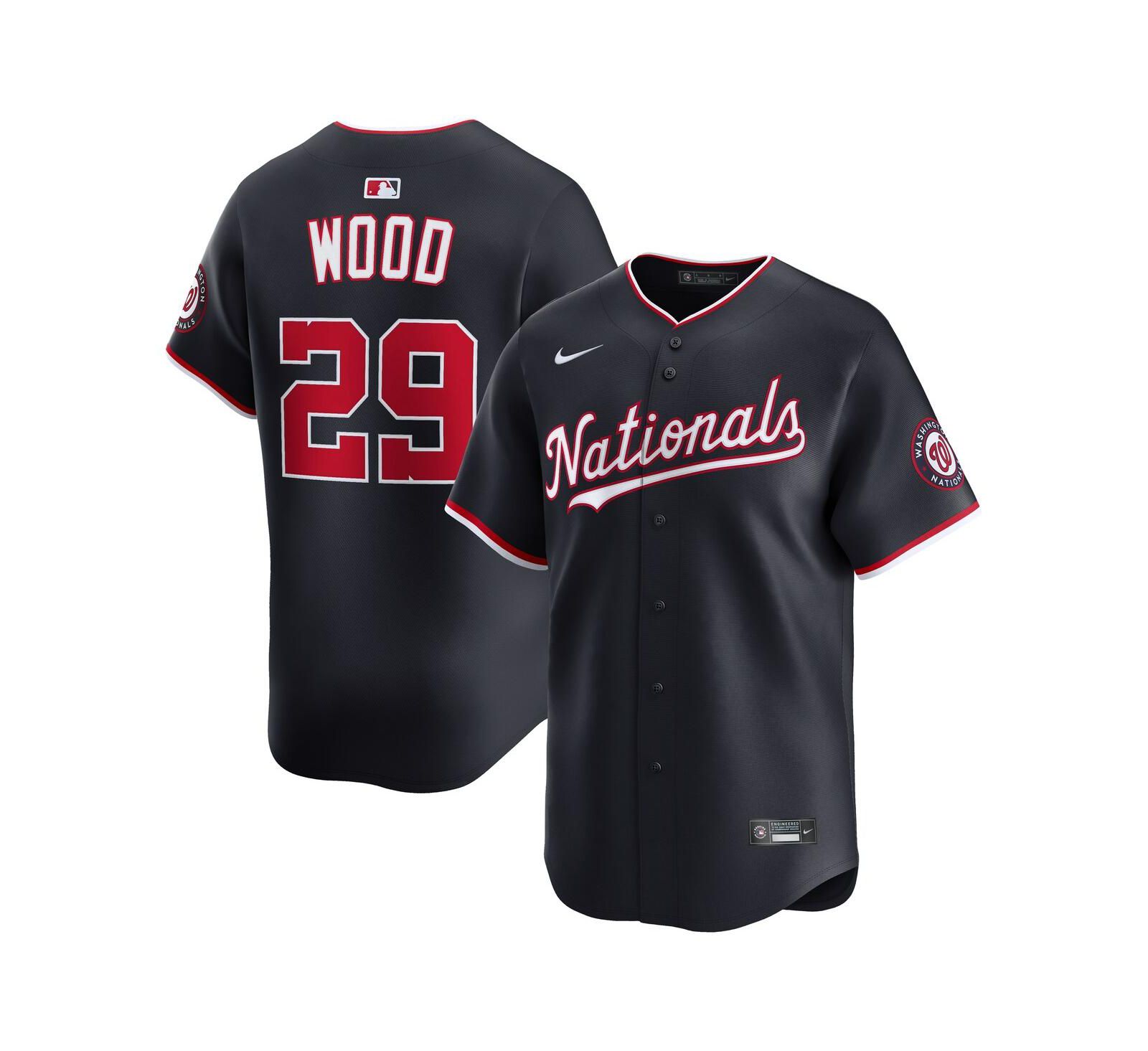 Мужская джерси Nike James Wood Navy Washington Nationals Alternate Limited