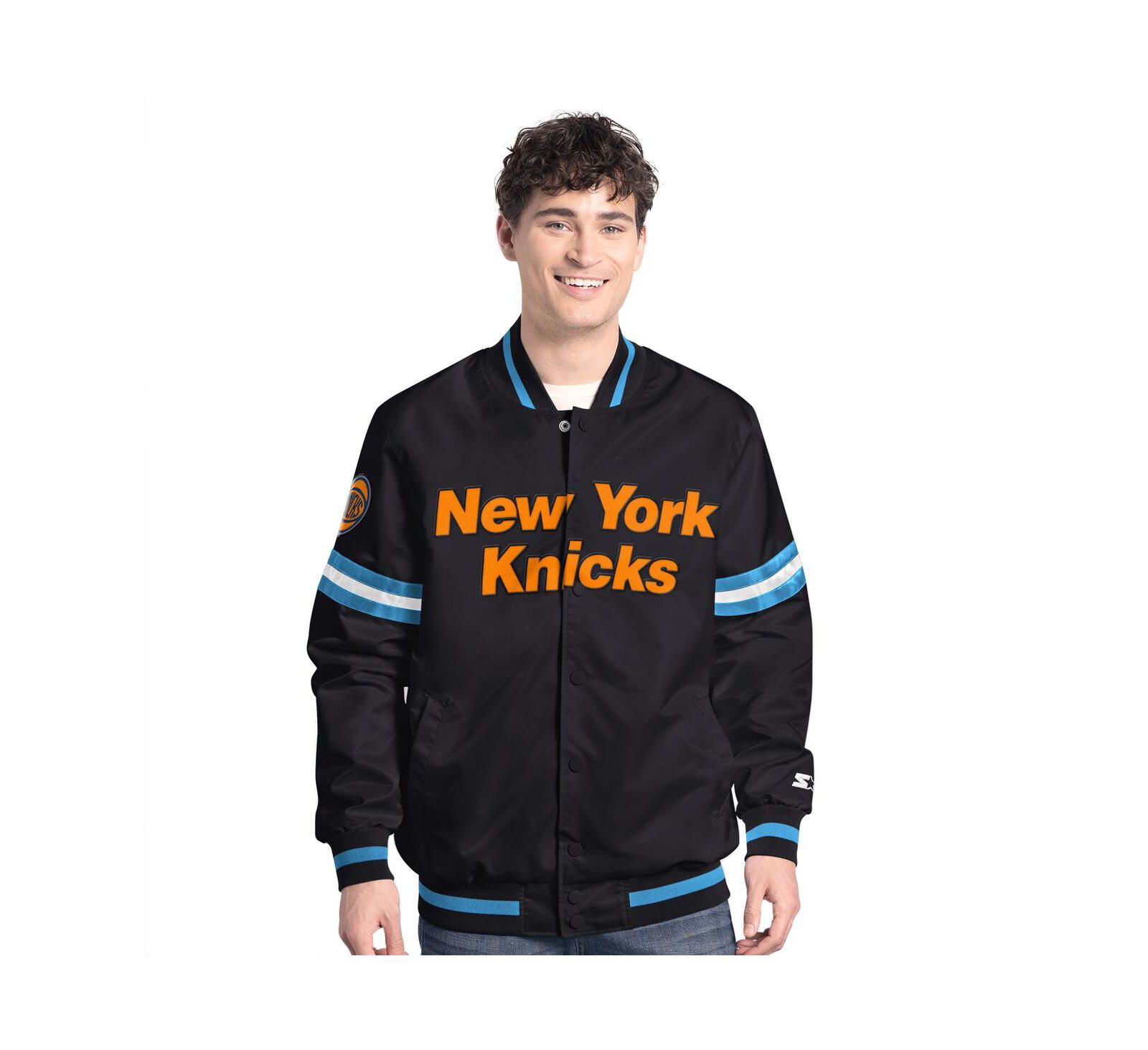 Starter Мужская куртка New York Knicks Scout Varsity Full-Snap, черная