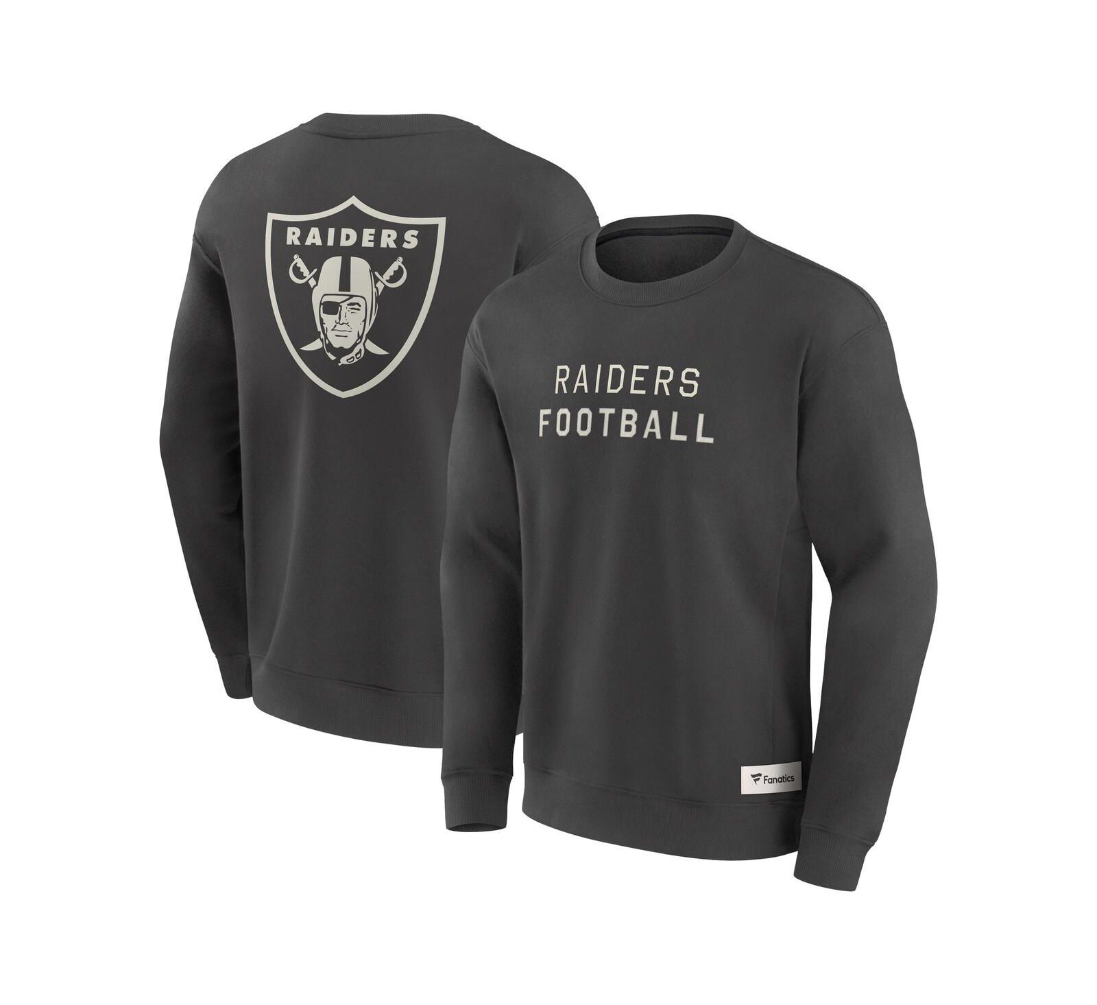 Fanatics Men's Charcoal Las Vegas Raiders Elements Future Ground Lettering Pullover Sweatshirt