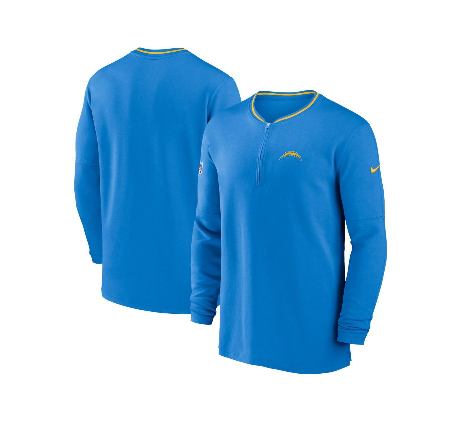 Nike Men's Powder Blue Los Angeles Chargers Coach Half-Zip Sweatshirt
