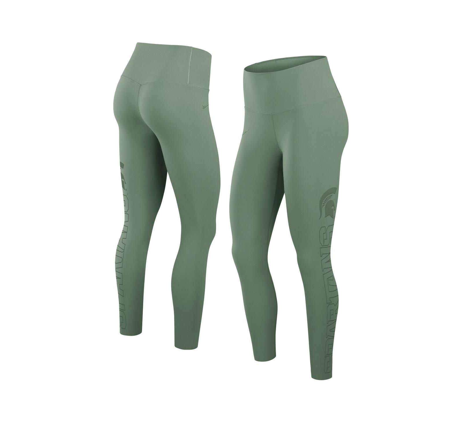 Nike Women's Sage Green Michigan State Spartans Zenvy Performance Leggings