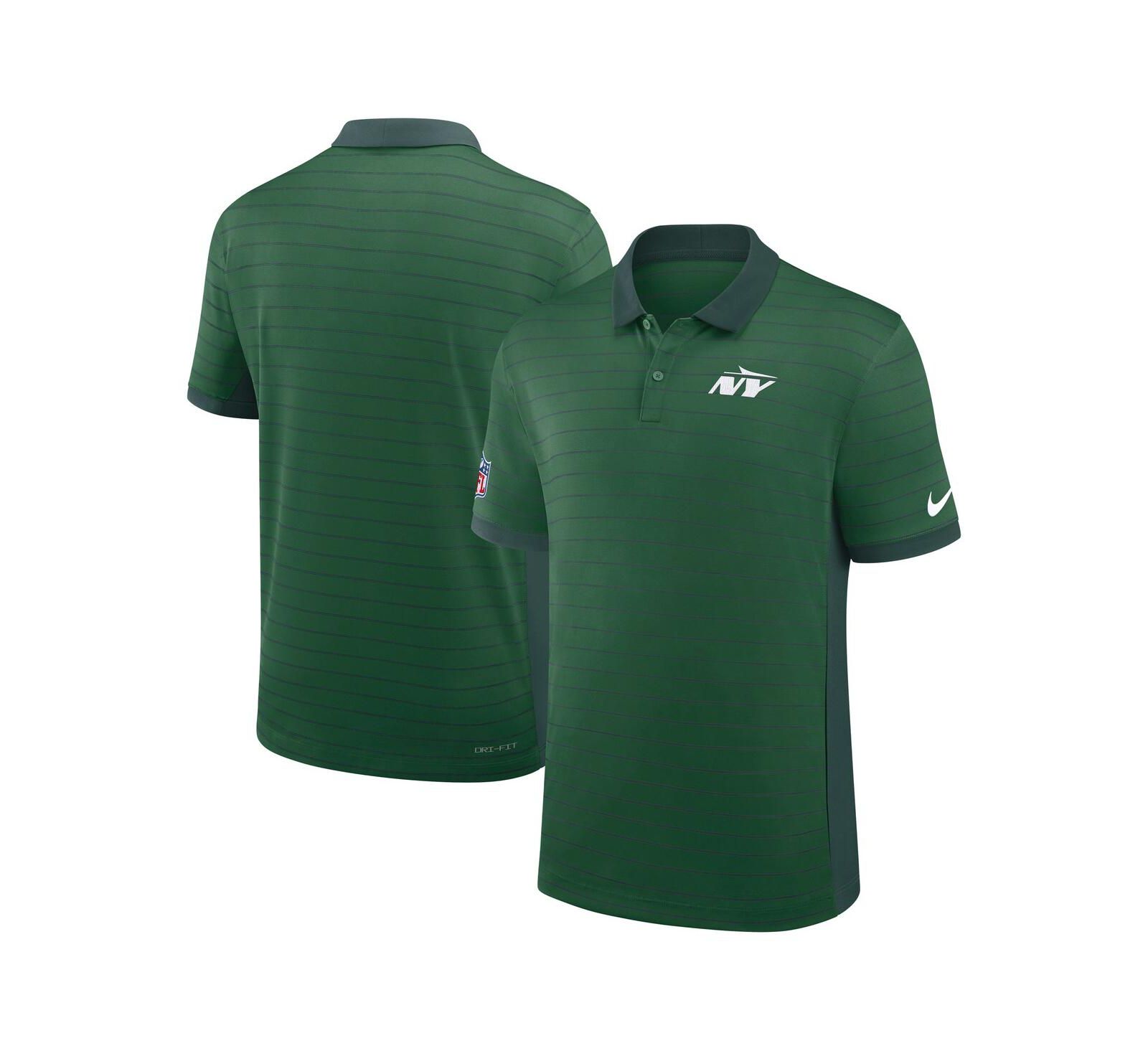 Nike Men's Green New York Jets Sideline Victory Stripe Performance Polo Shirt