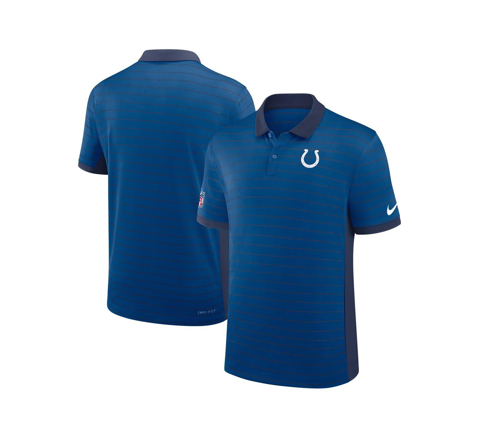 Nike Men's Royal Indianapolis Colts Sideline Victory Stripe Performance Polo Shirt