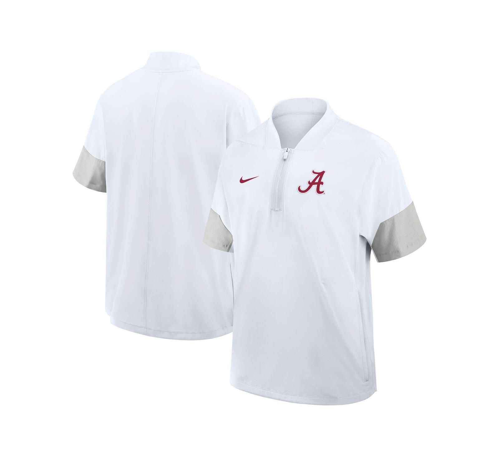 Nike Men's White Alabama Crimson Tide 2025 Sideline Short Sleeve Quarter-Zip Coach Jacket