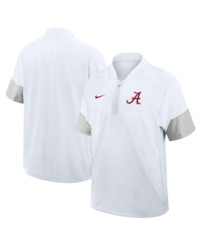Мужская куртка Nike Alabama Crimson Tide 2025 Sideline Short Sleeve Quarter-Zip Coach, белая
