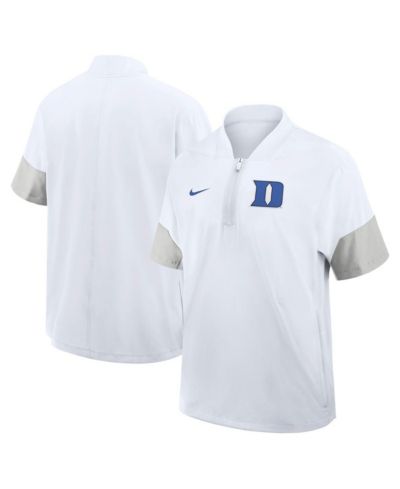 Nike Men's White Duke Blue Devils 2025 Sideline Short Sleeve Quarter-Zip Coach Jacket