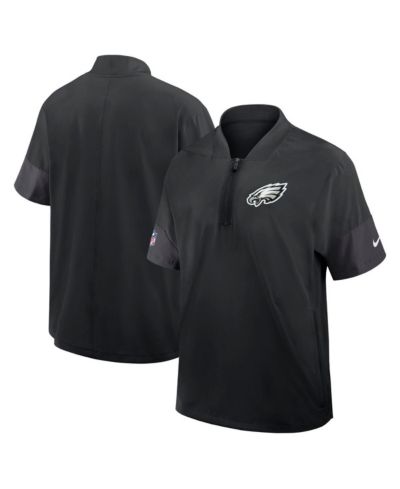 Мужская ветровка Nike Black Philadelphia Eagles Sideline Short Sleeve Quarter-Zip Performance Coach