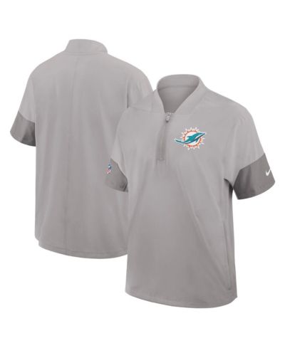 Мужская ветровка Nike Miami Dolphins Sideline Short Sleeve Quarter-Zip Performance Coach Jacket, серая