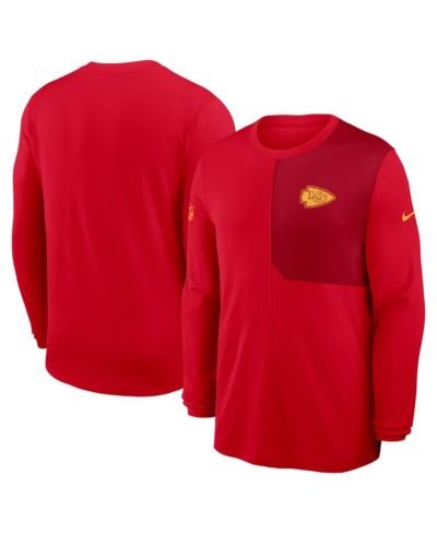 Футболка Nike Men's Red Kansas City Chiefs Sideline Coach UV Performance Long Sleeve