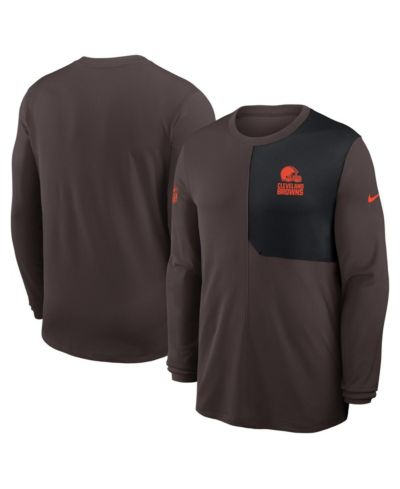 Футболка Nike Cleveland Browns Sideline Coach с длинным рукавом для мужчин