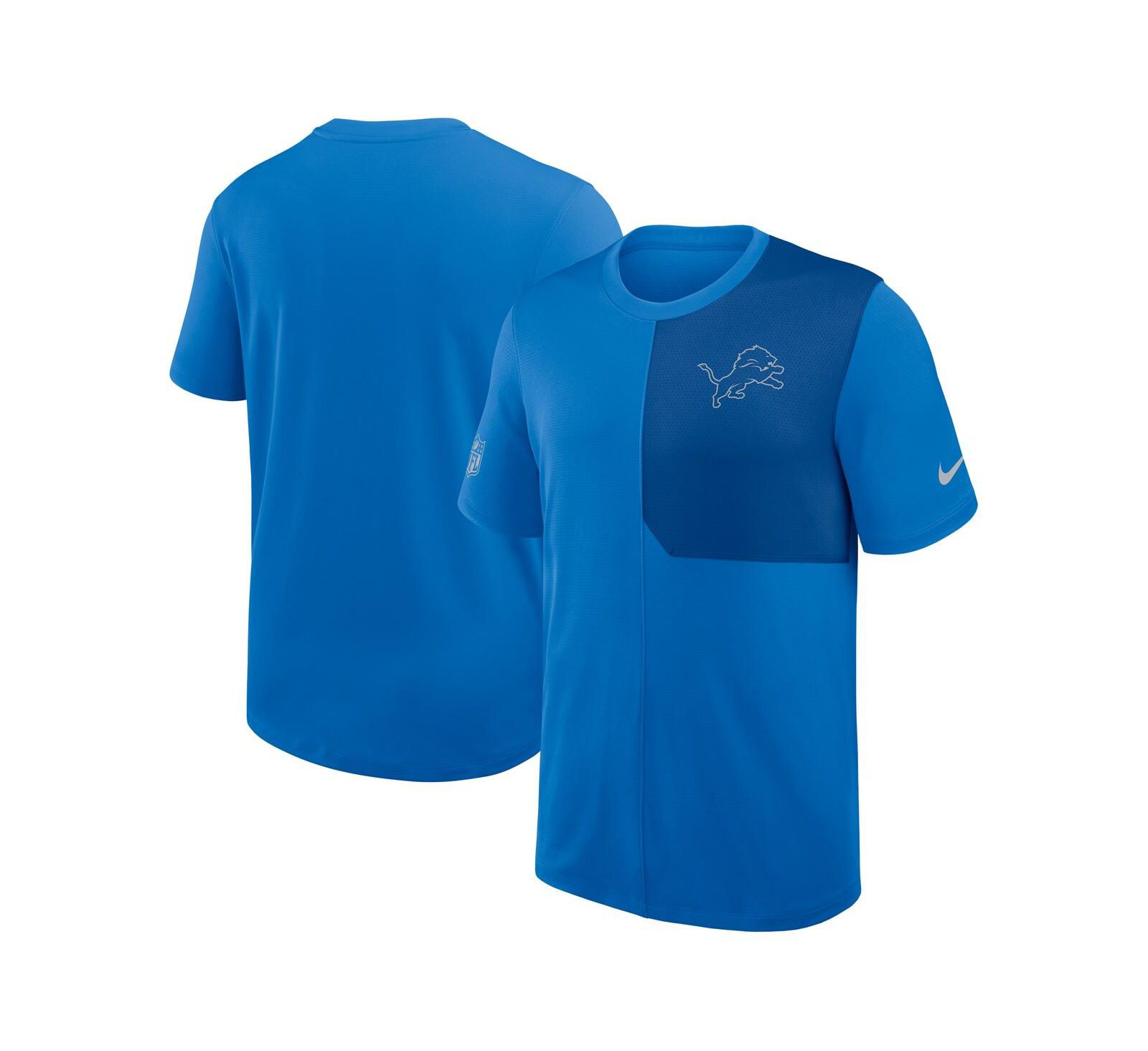 Nike Men's Blue Detroit Lions Sideline UV Performance Coach T-Shirt
