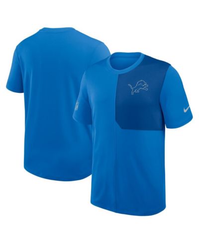 Мужская футболка Nike Blue Detroit Lions Sideline UV Performance Coach T-Shirt