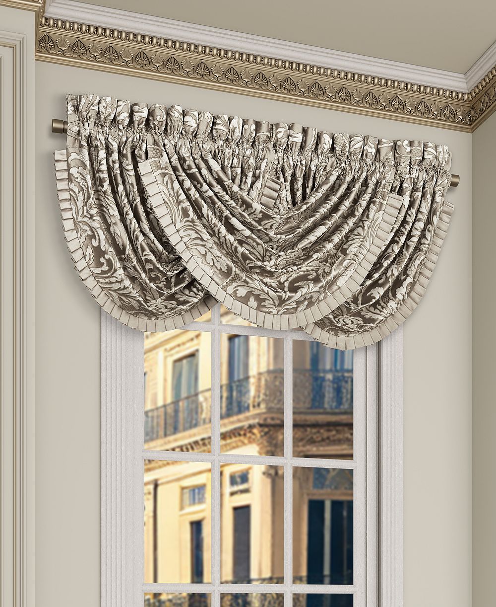 Занавеска J Queen New York Brunello Flax Window Waterfall 33" x 43"