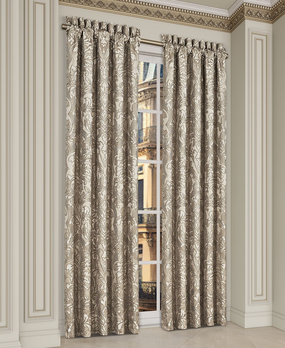 J Queen New York Brunello Flax Window Panel Pair, 50" x 84"