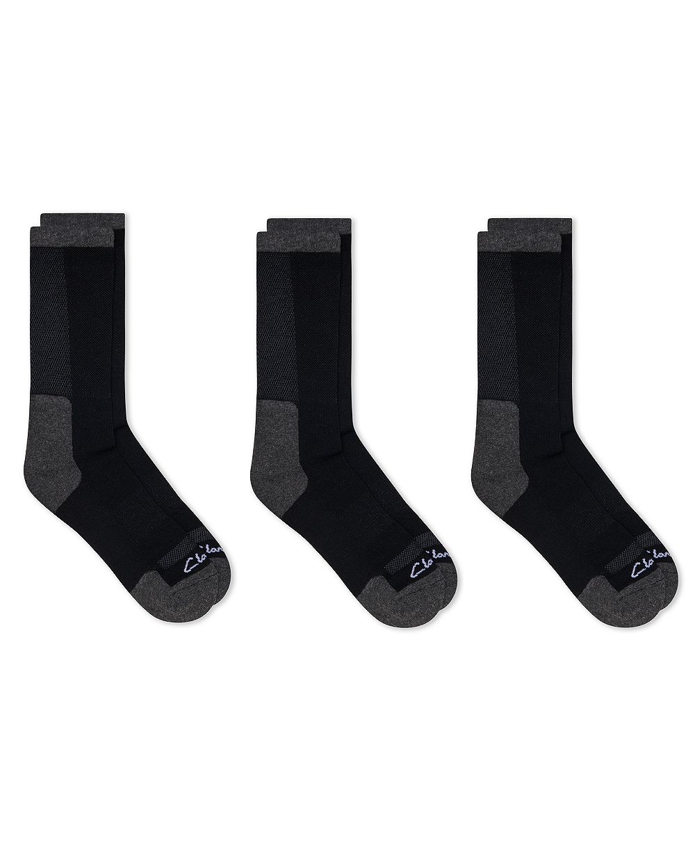Clarks Men's Half Cushion Crew Socks, 3-Pack